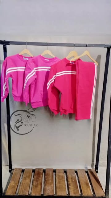 لباس دخترانه تک رنگ صورتی سایز 40.45.50.55.60